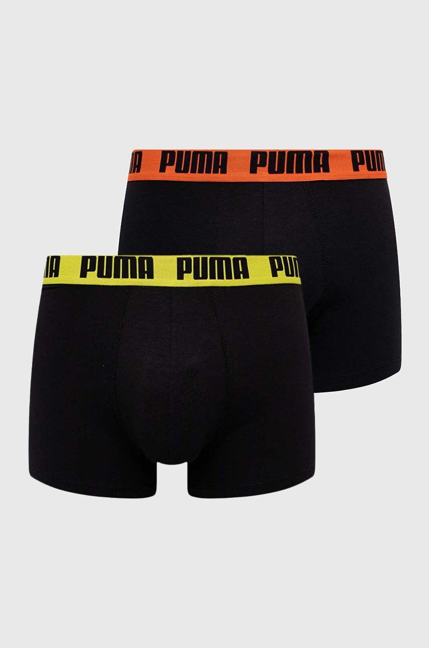 Boxerky Puma 2-pack pánské, černá barva - černá - Hlavní materiál: 95 % Bavlna