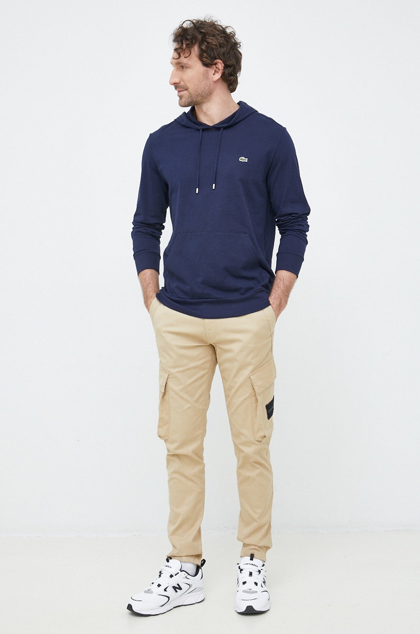 

Кофта Lacoste мужская цвет синий однотонная