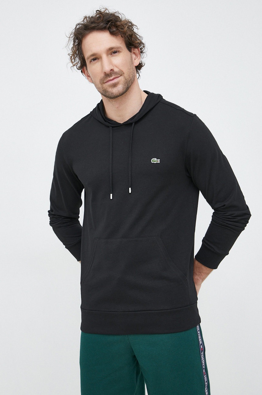 

Суичър Lacoste в черно с изчистен дизайн, Черен