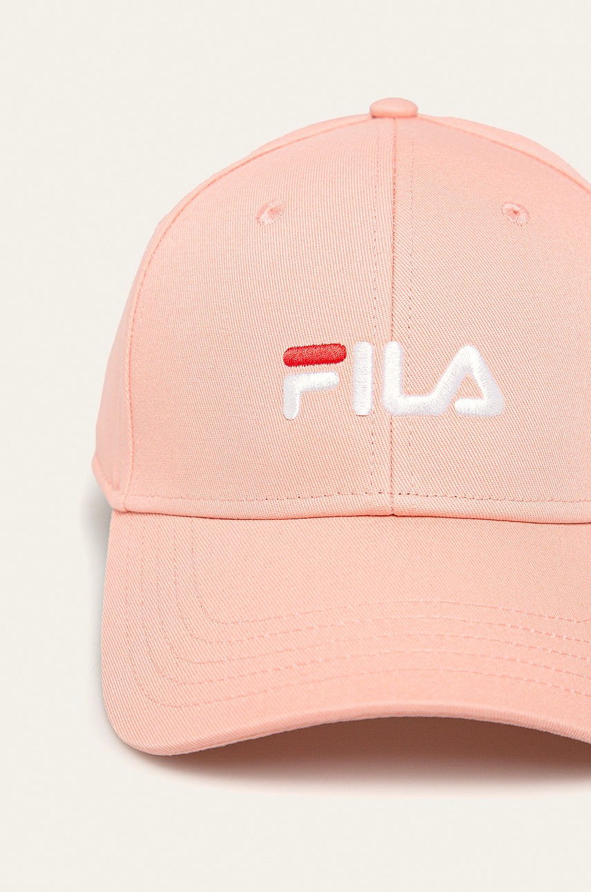 

Кепка Fila колір рожевий з аплікацією