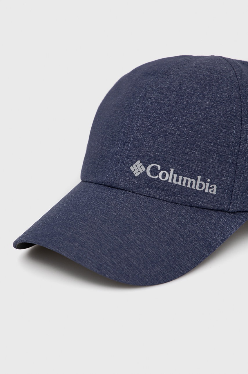 

Шапка Columbia колір синій з принтом