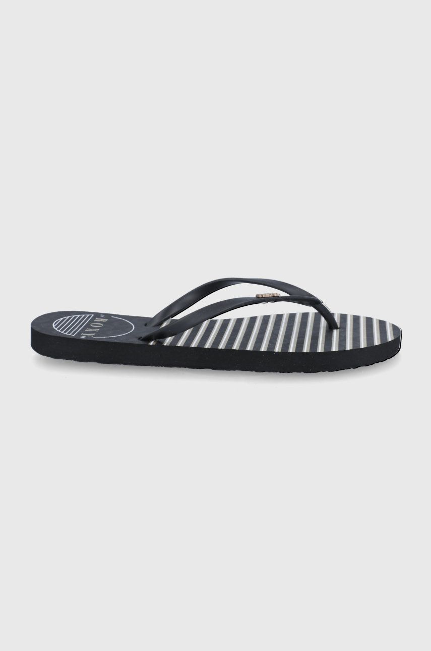 Roxy șlapi Viva femei, culoarea negru, cu toc plat ARJL100683