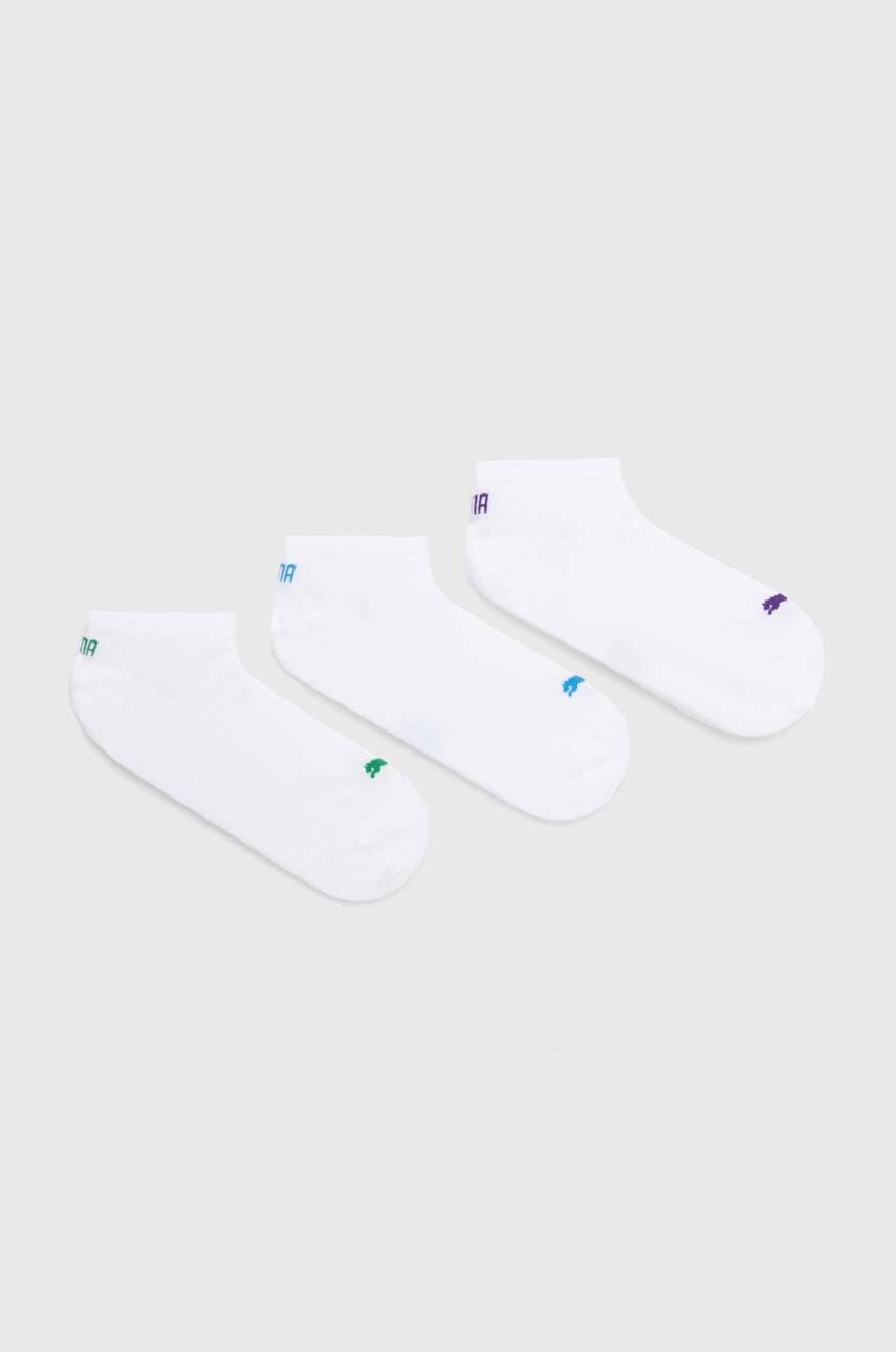 Ponožky Puma 3-pack dámské, bílá barva