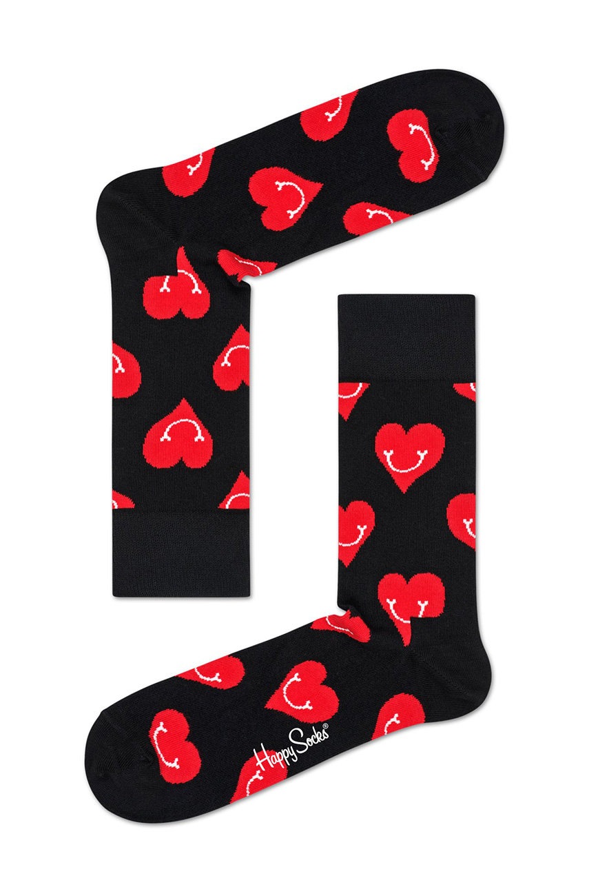 

Happy Socks - Чорапки Smiley Heart, Черен