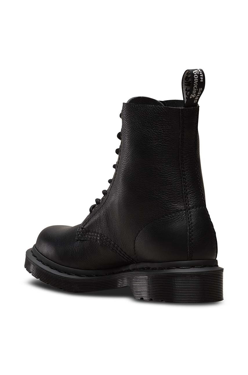 Шкіряні черевики Dr. Martens 1460 Pascal MONO жіночі колір чорний на плоскому ходу 24479001-BLACK 