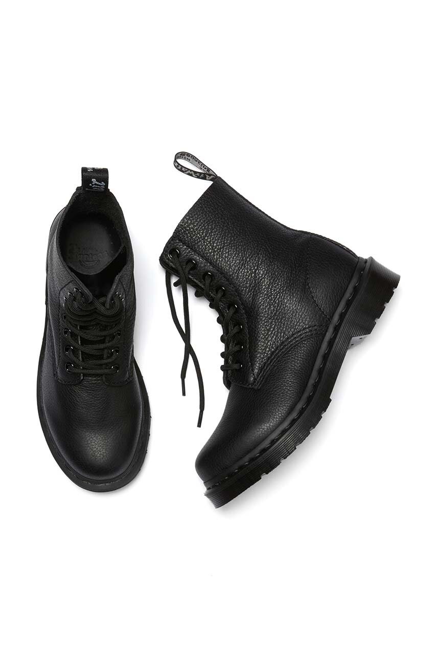 Шкіряні черевики Dr. Martens 1460 Pascal MONO жіночі колір чорний на плоскому ходу 24479001-BLACK 
