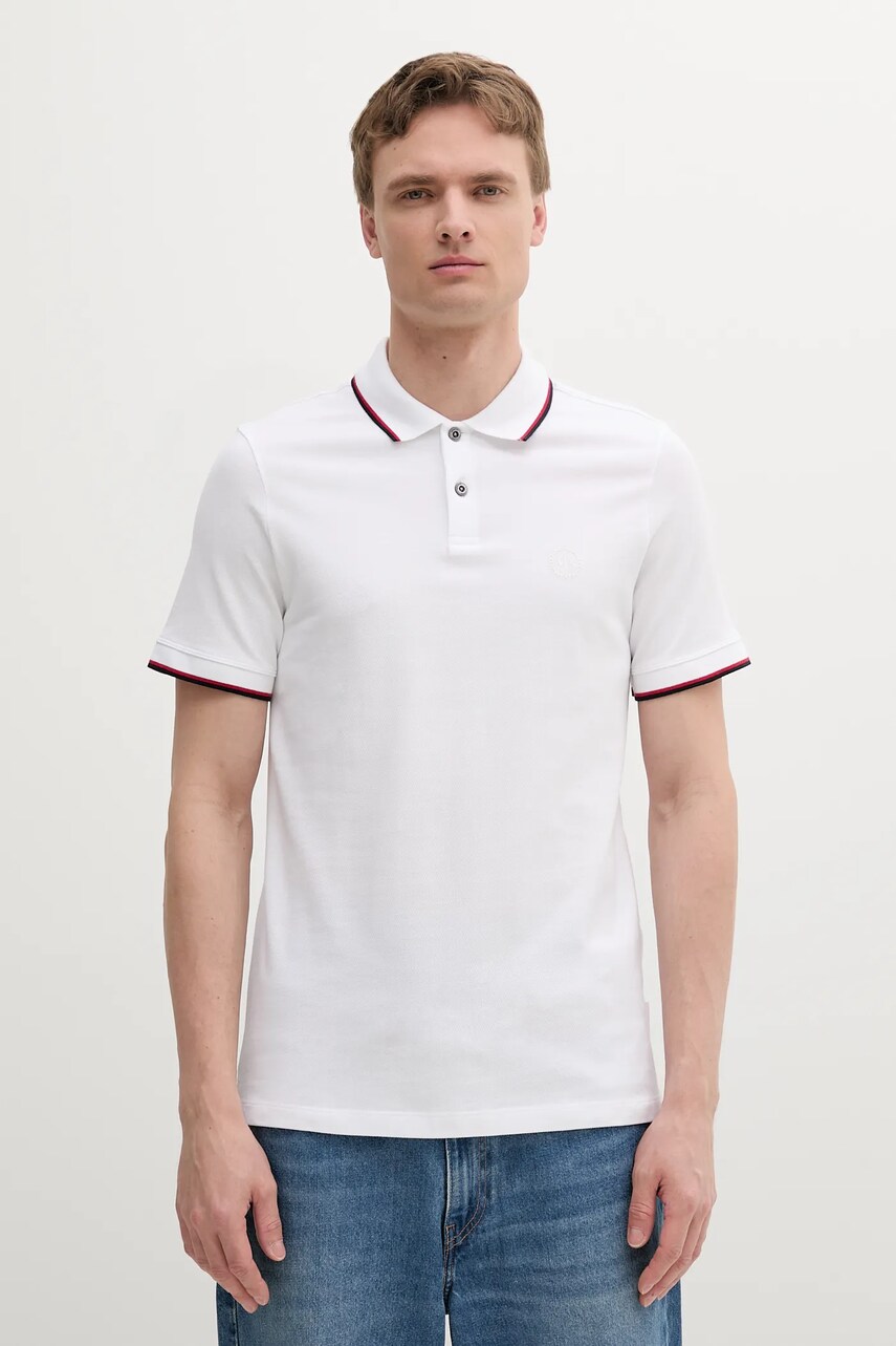 Levně Bavlněné polo tričko Armani Exchange bílá barva, 8NZF75 Z8M5Z
