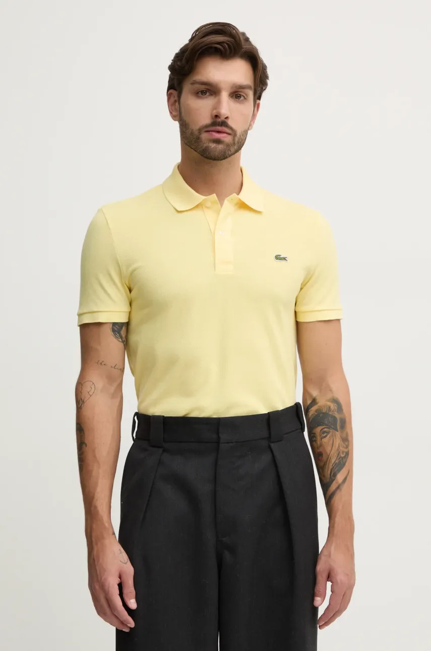 Lacoste polo de bumbac culoarea alb, neted, PH4012