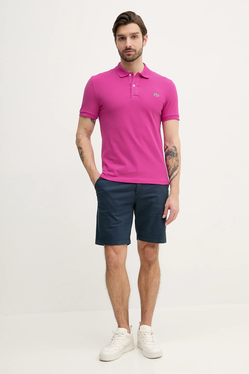 Хлопковое поло Lacoste цвет белый однотонное PH4012 Хлопковое поло Lacoste цвет белый однотонное PH4012
