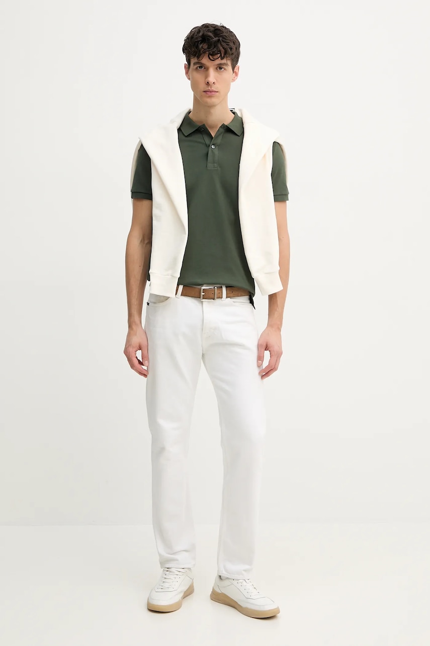 Хлопковое поло Lacoste цвет белый однотонное PH4012 Хлопковое поло Lacoste цвет белый однотонное PH4012
