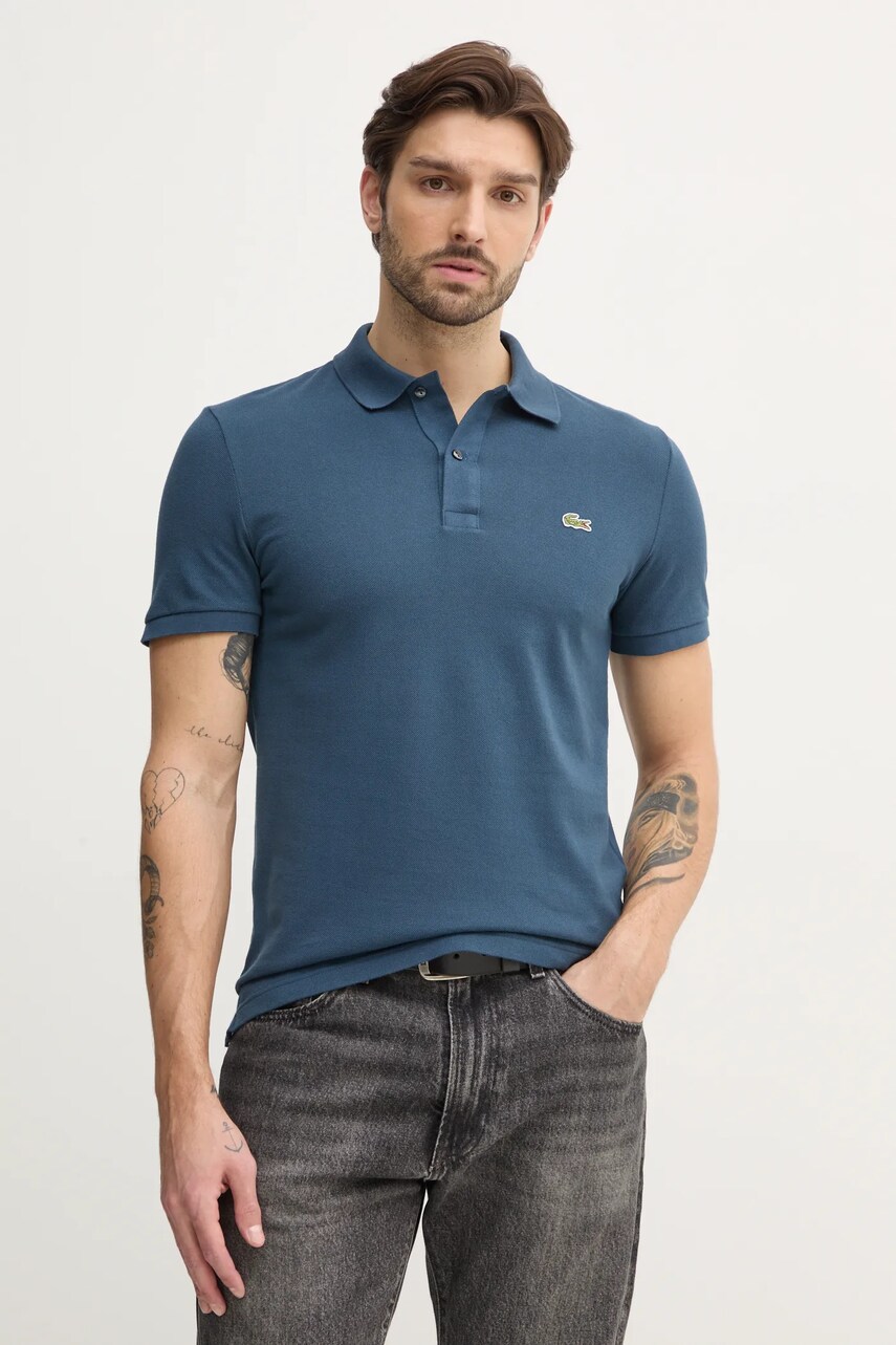 Lacoste polo de bumbac culoarea alb, neted, PH4012