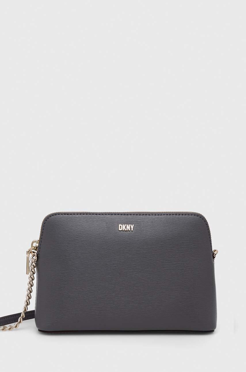 Dkny poseta de piele culoarea gri