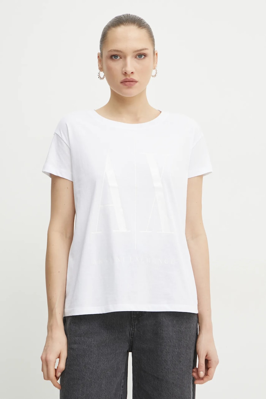 Armani Exchange tricou femei, culoarea alb, 8NYTCX YJG3Z
