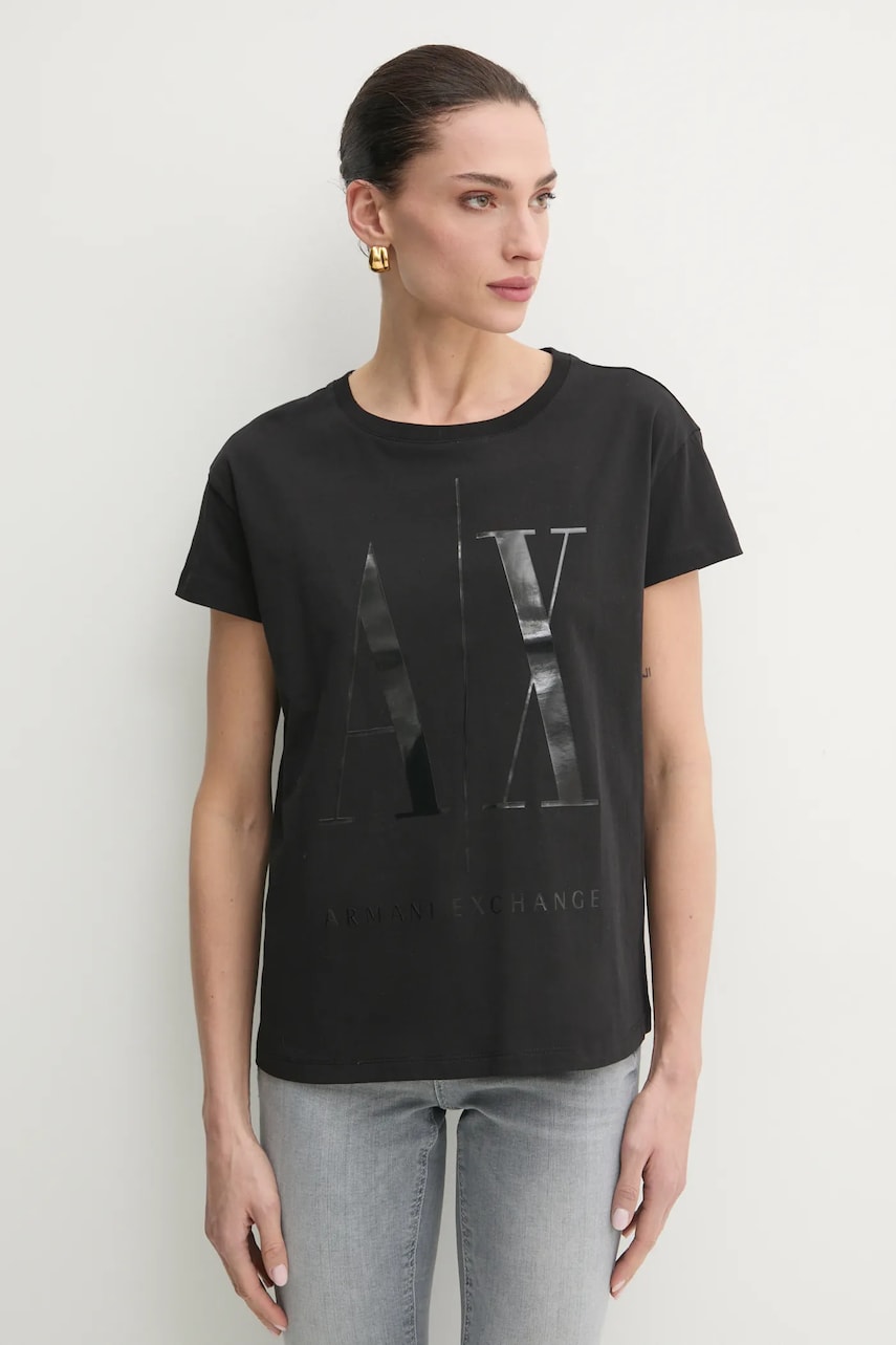 Armani Exchange tricou femei, culoarea negru, 8NYTCX YJG3Z
