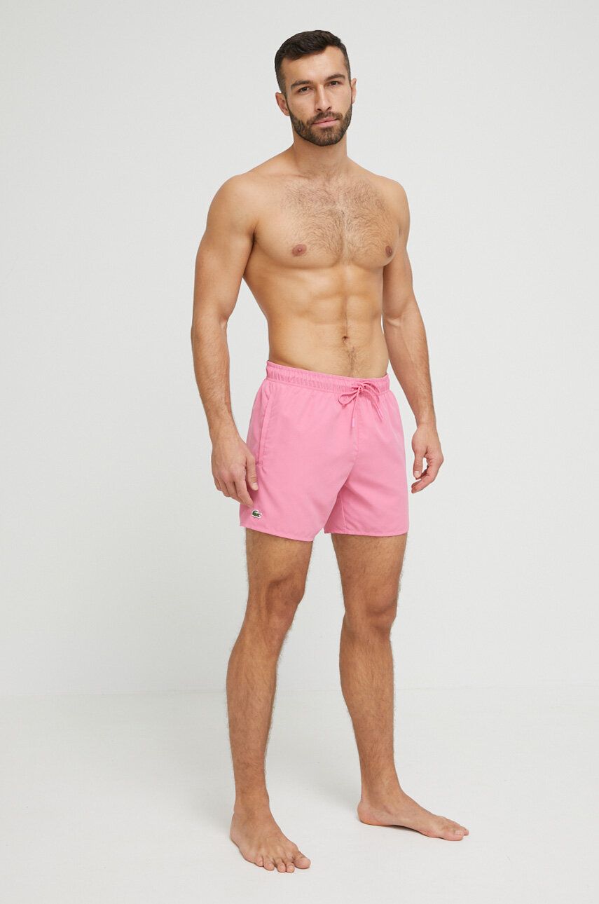 Lacoste pantaloni scurți de baie culoarea roz MH6270-528