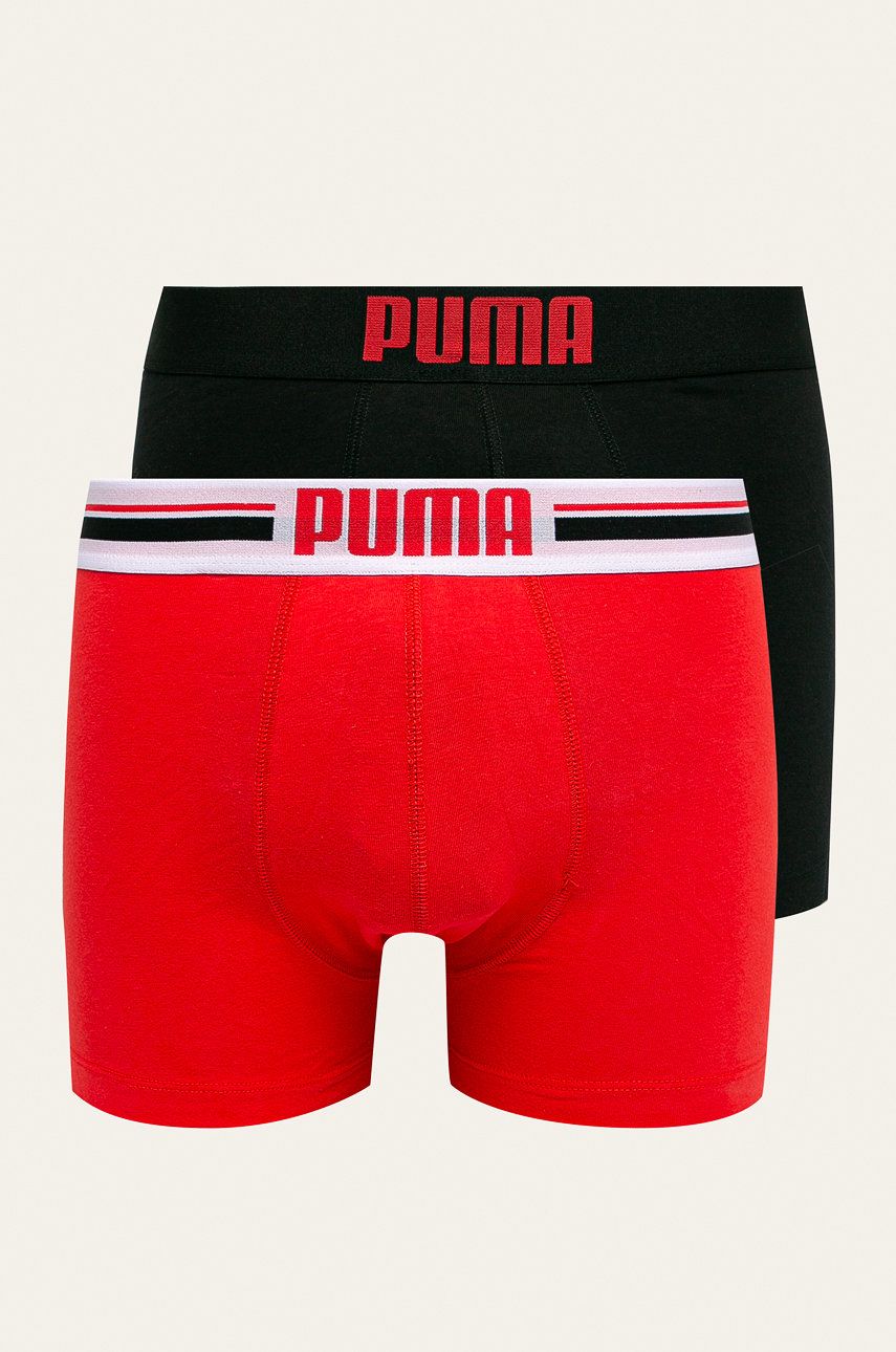 Levně Boxerky Puma 2-pack pánské, červená barva