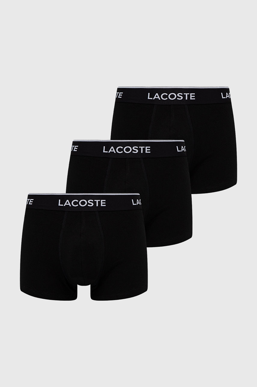 Lacoste bokserki (3-pack) męskie kolor czarny