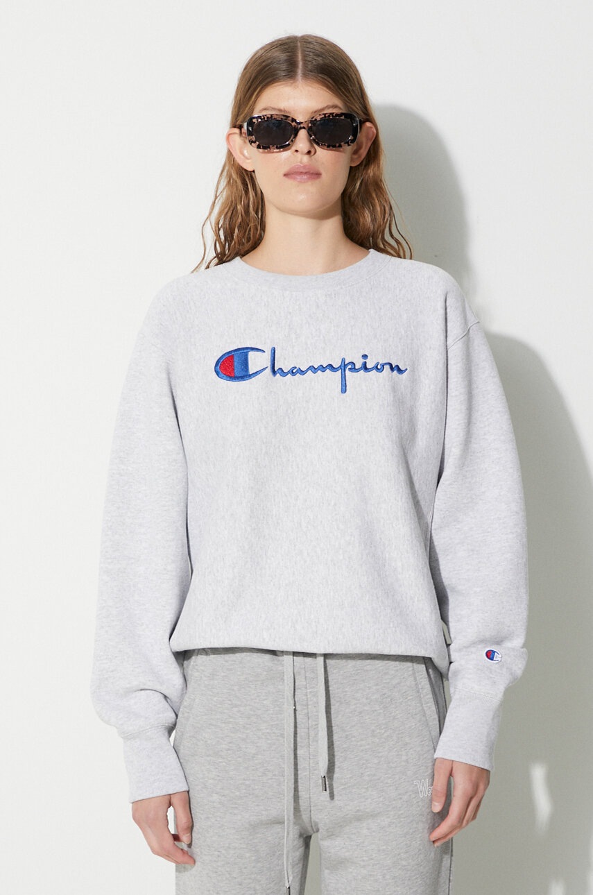 

Хлопковая кофта Champion женская цвет чёрный меланж