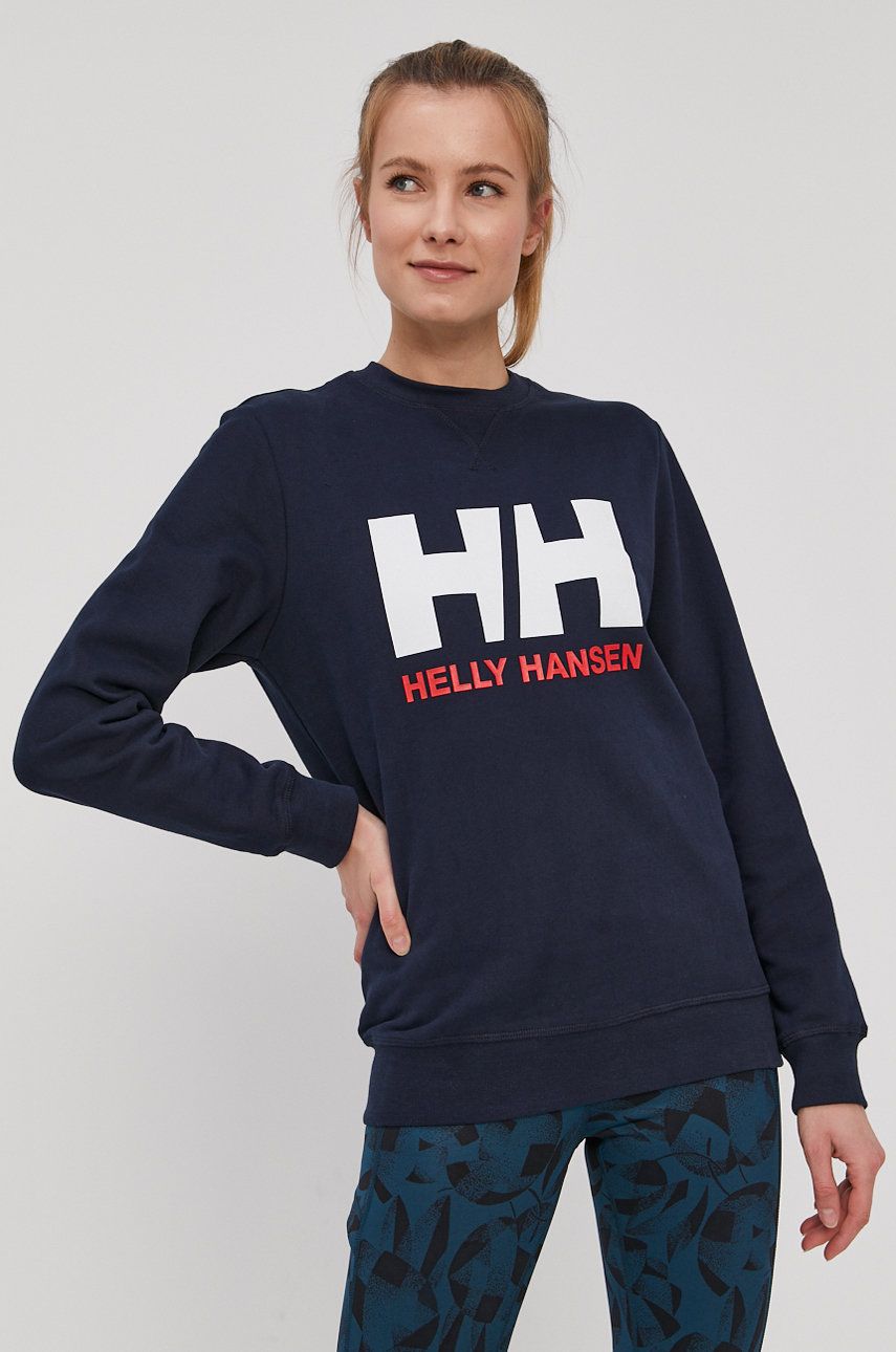 Helly Hansen Bluză femei, culoarea albastru marin, cu imprimeu