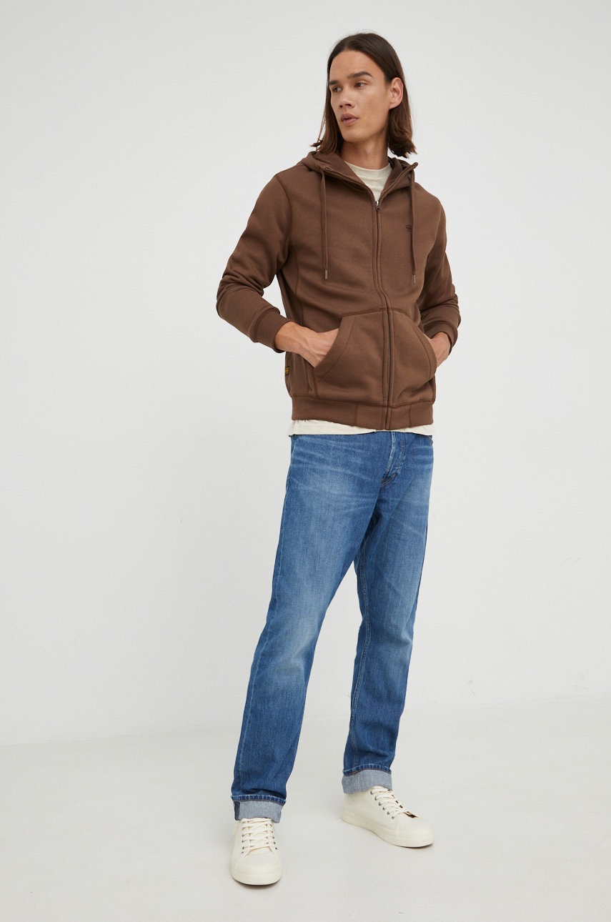 

Кофта G-Star Raw чоловіча колір коричневий однотонна