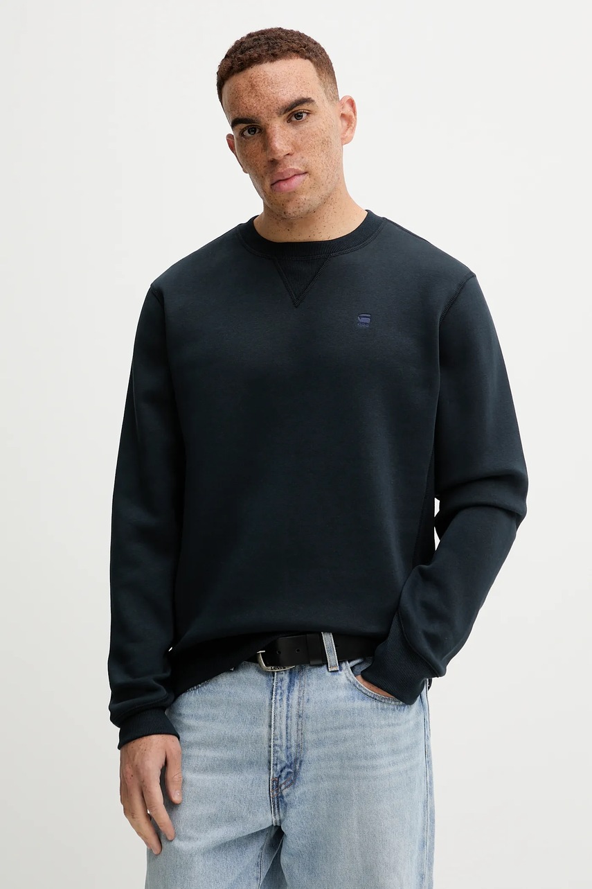 G-Star Raw bluza culoarea albastru marin, neted