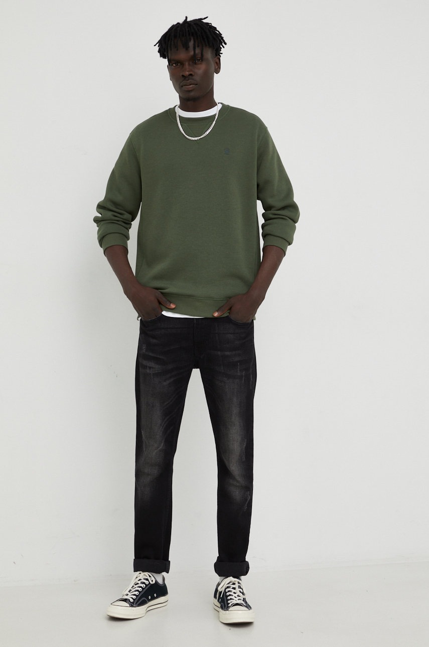 

Кофта G-Star Raw мужская цвет зелёный однотонная