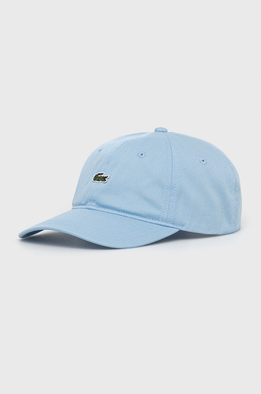

Шапка с козирка Lacoste с изчистен дизайн, Син