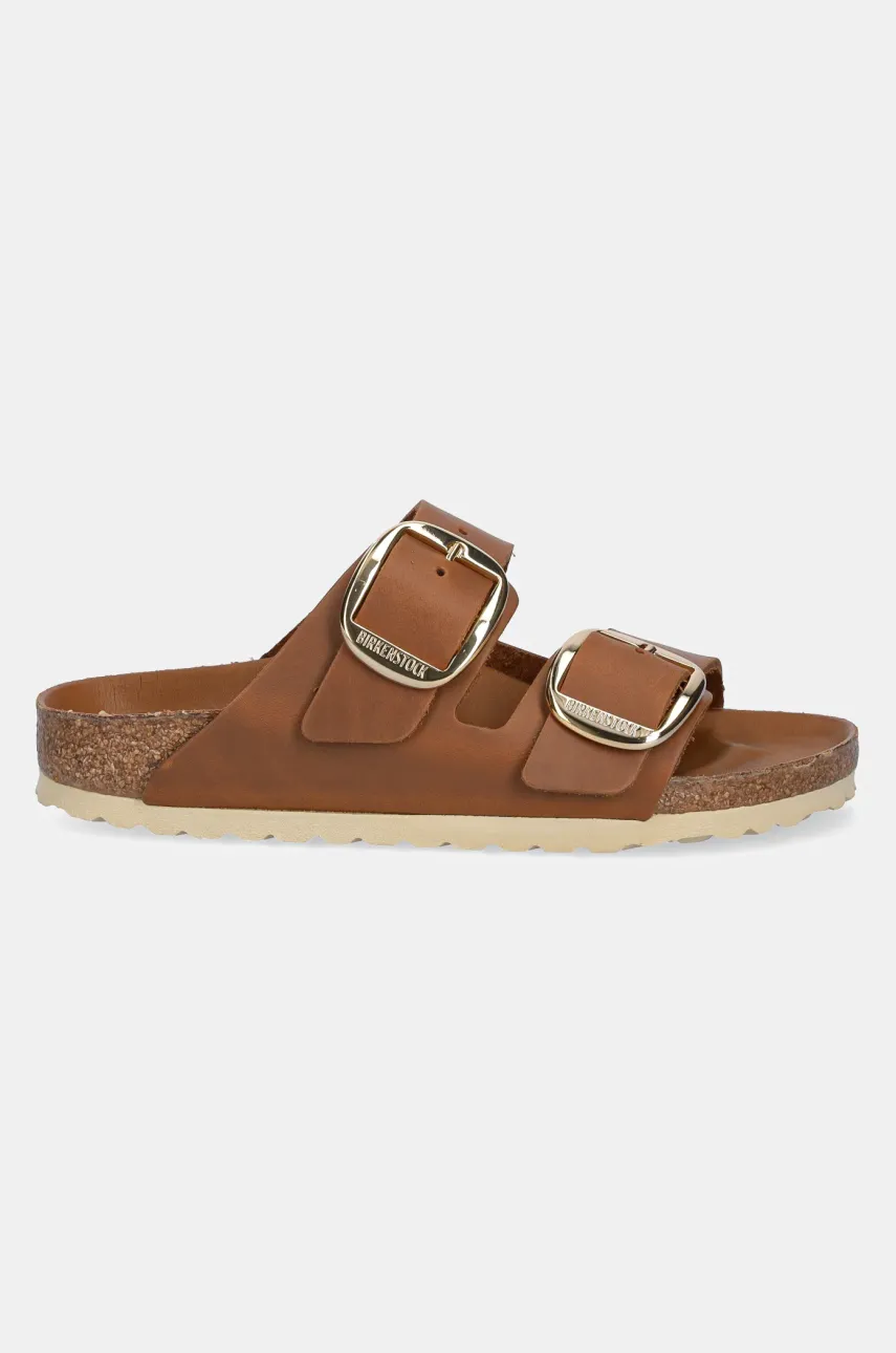 Кожаные шлепанцы Birkenstock Arizona Big Buckle женские цвет коричневый 1011073 Кожаные шлепанцы Birkenstock Arizona Big Buckle женские цвет коричневый 1011073