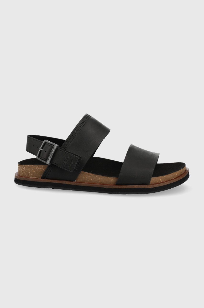 Timberland sandale de piele barbati, culoarea negru 2022 ❤️ Pret Super answear imagine noua 2022