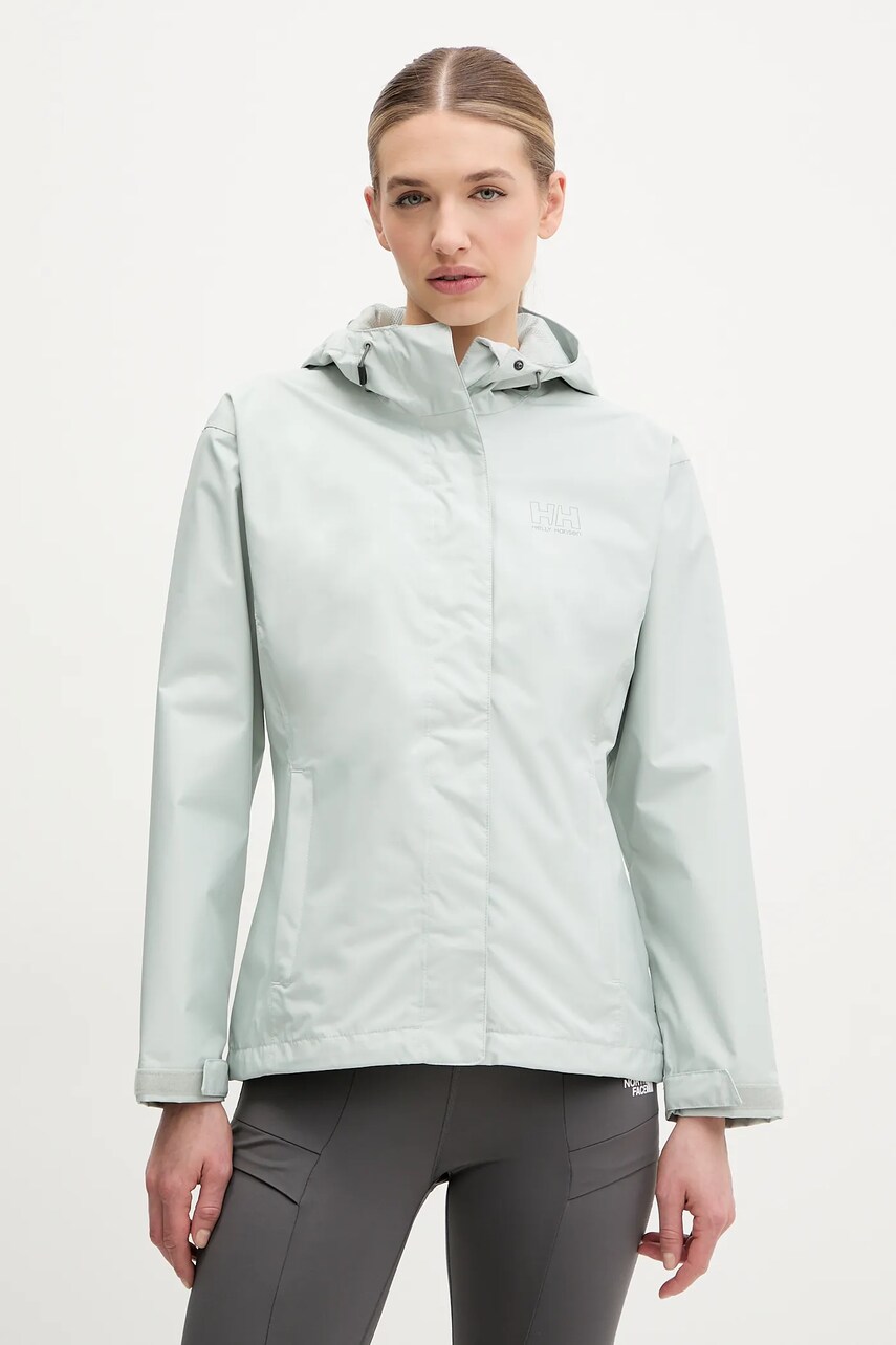Helly Hansen geacă de ploaie Seven femei, culoarea verde, 62066