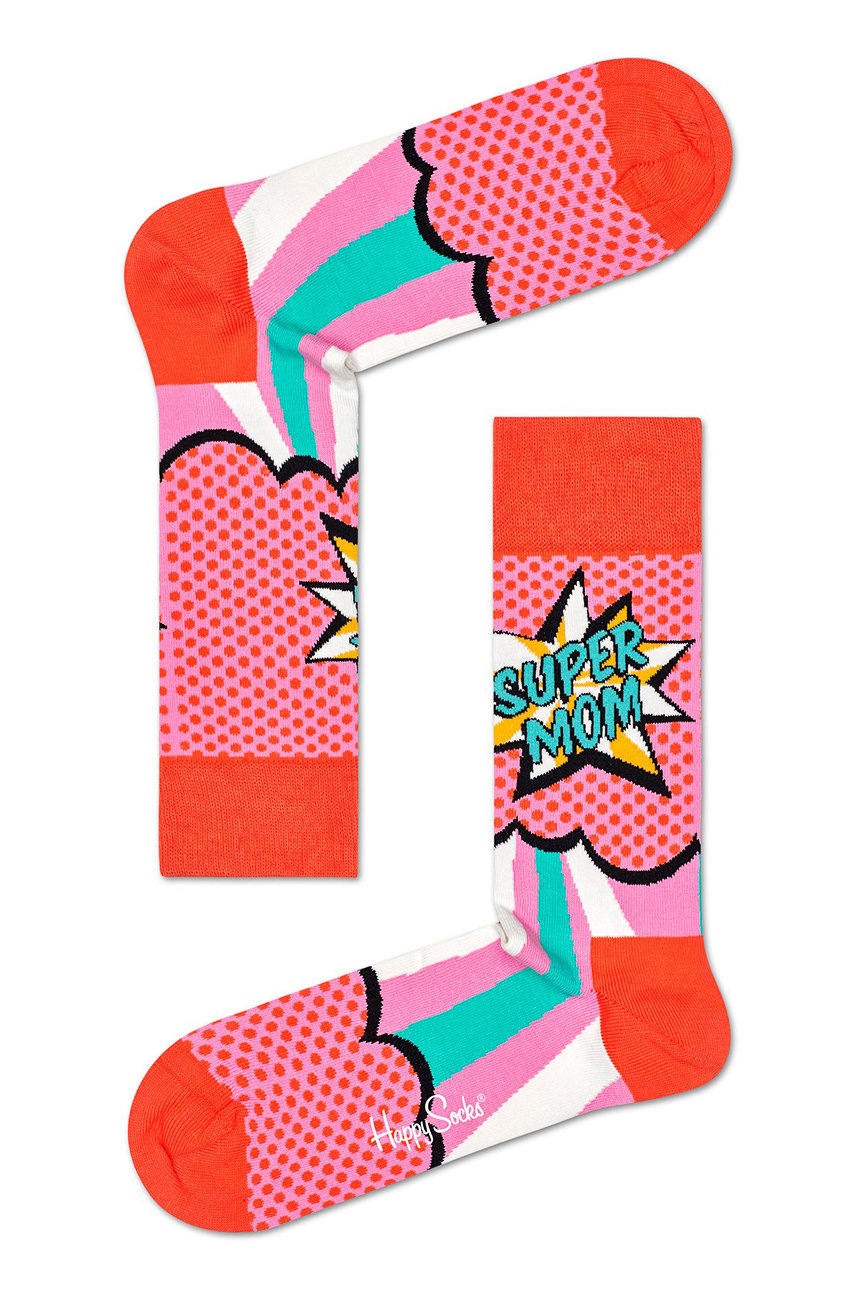 

Happy Socks - Чорапки Super Mom, Червен