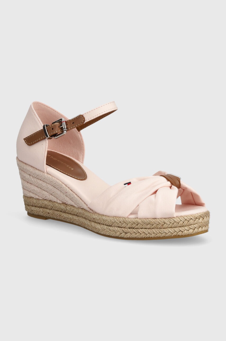 

Сандали Tommy Hilfiger BASIC OPENED TOE MID WEDGE в розово FW0FW04785, Розов