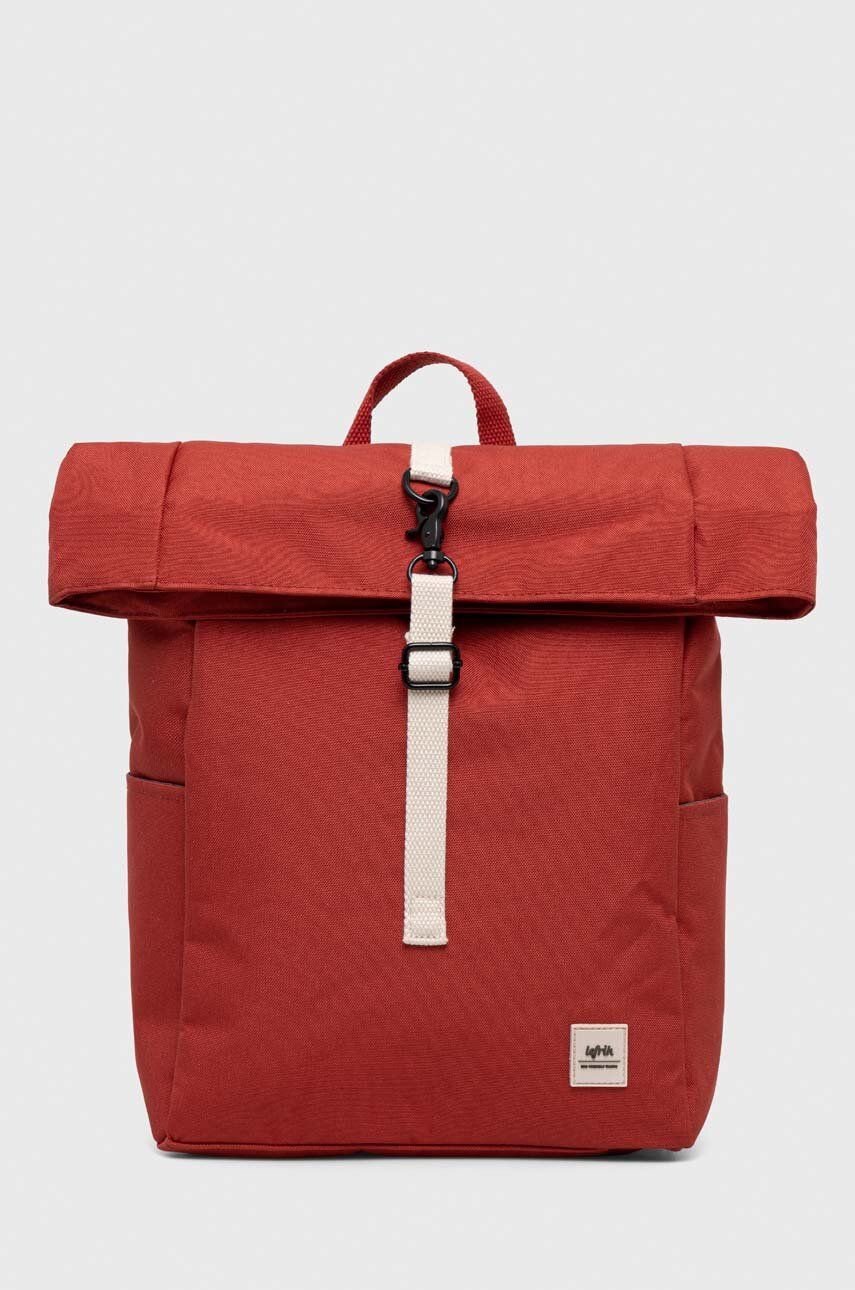 Batoh Lefrik ROLL MINI červená barva, velký, vzorovaný - červená -  100 % Recyklovaný polyester