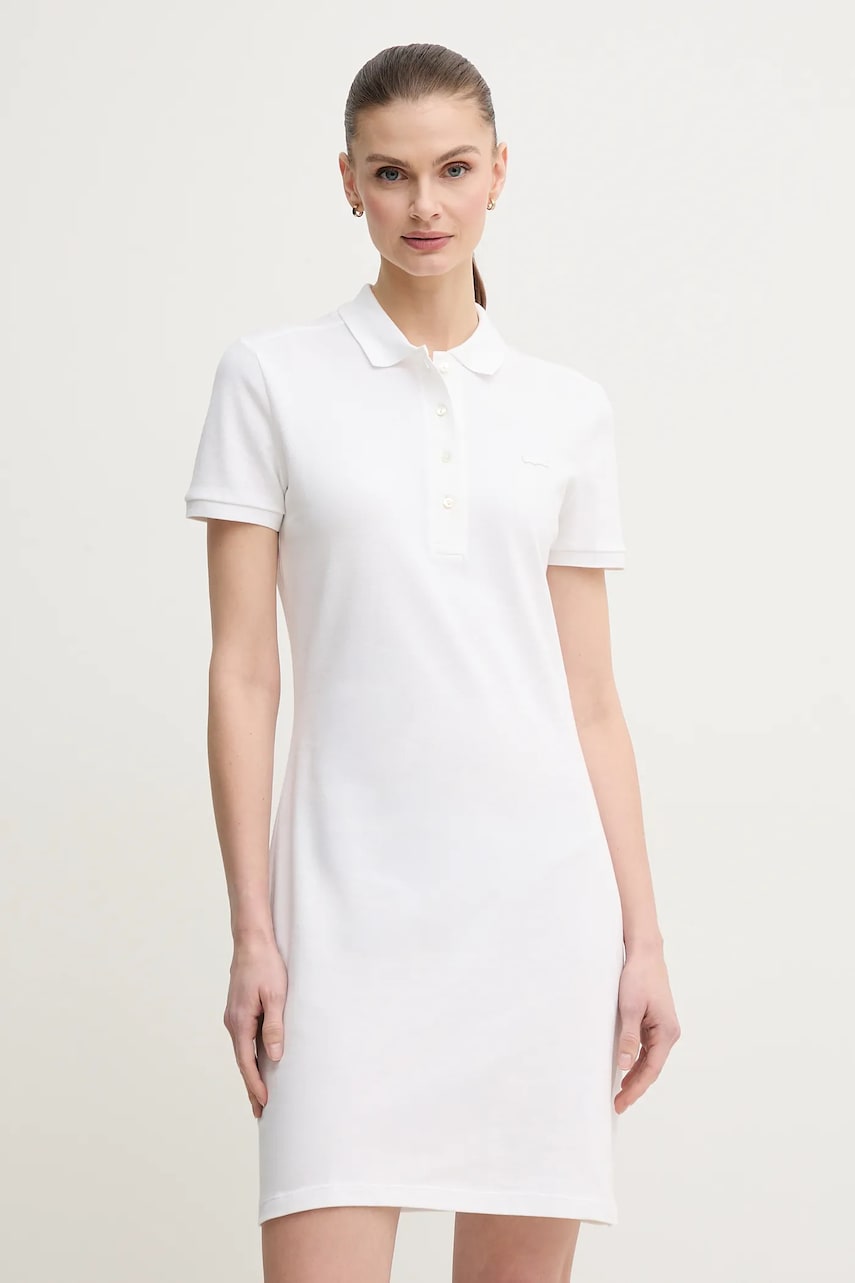 Lacoste rochie culoarea alb, mini, model drept EF5473-001 Lacoste rochie culoarea alb, mini, model drept EF5473-001