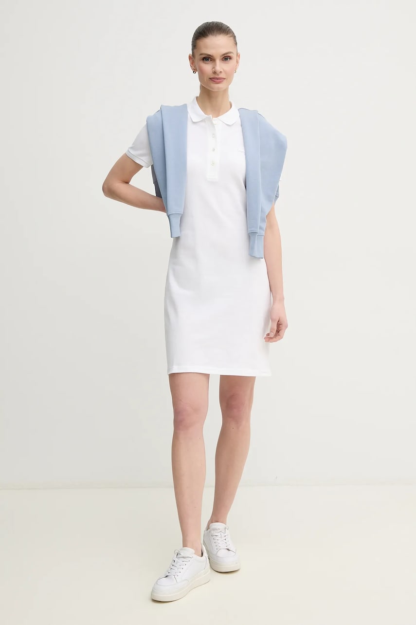 Платье Lacoste цвет белый mini прямое EF5473-001 Платье Lacoste цвет белый mini прямое EF5473-001