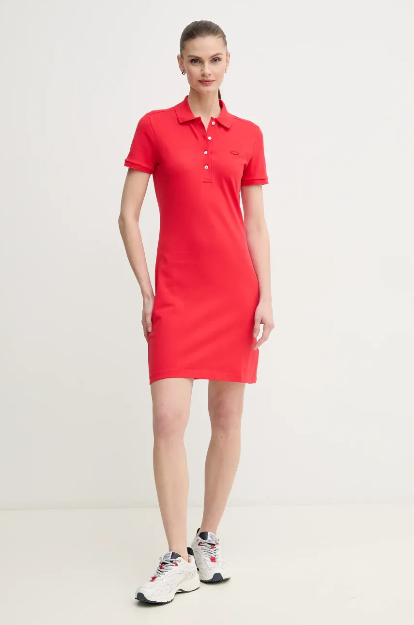Платье Lacoste цвет красный mini прямая Платье Lacoste цвет красный mini прямая