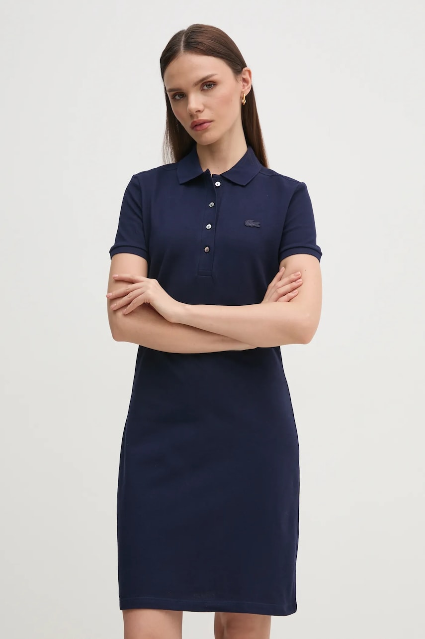 Lacoste rochie culoarea bleumarin, mini, model drept EF5473-001 Lacoste rochie culoarea bleumarin, mini, model drept EF5473-001