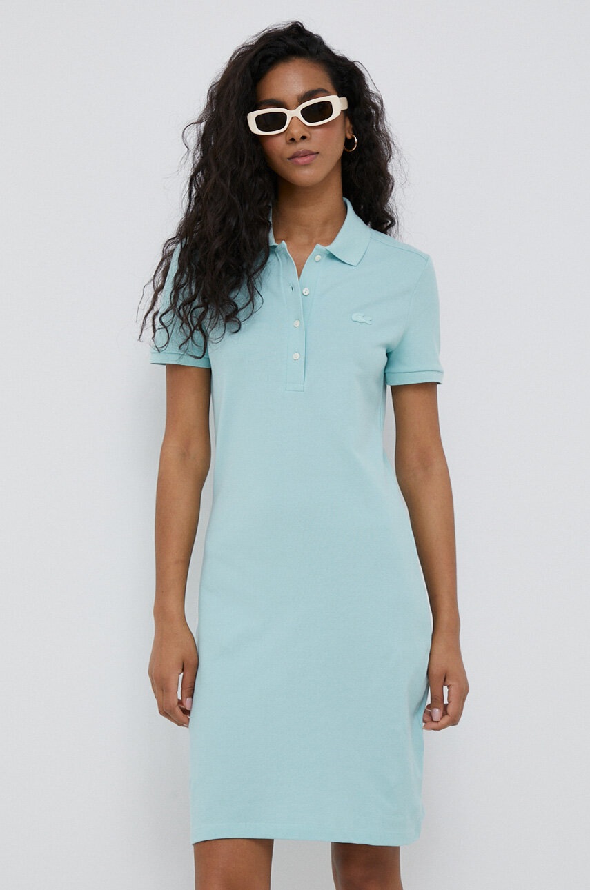 

Платье Lacoste цвет бирюзовый mini прямая