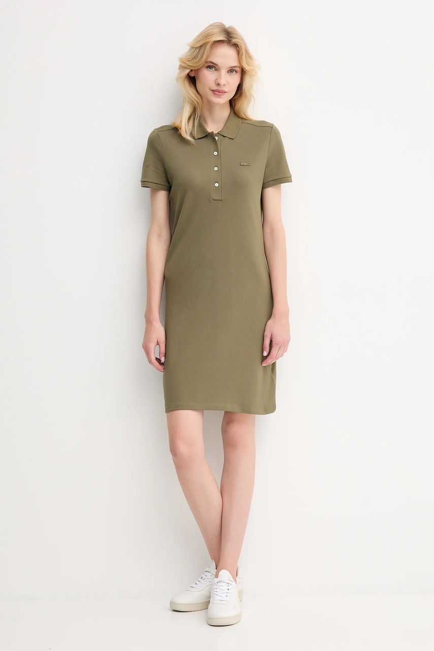 Сукня Lacoste колір зелений mini пряма