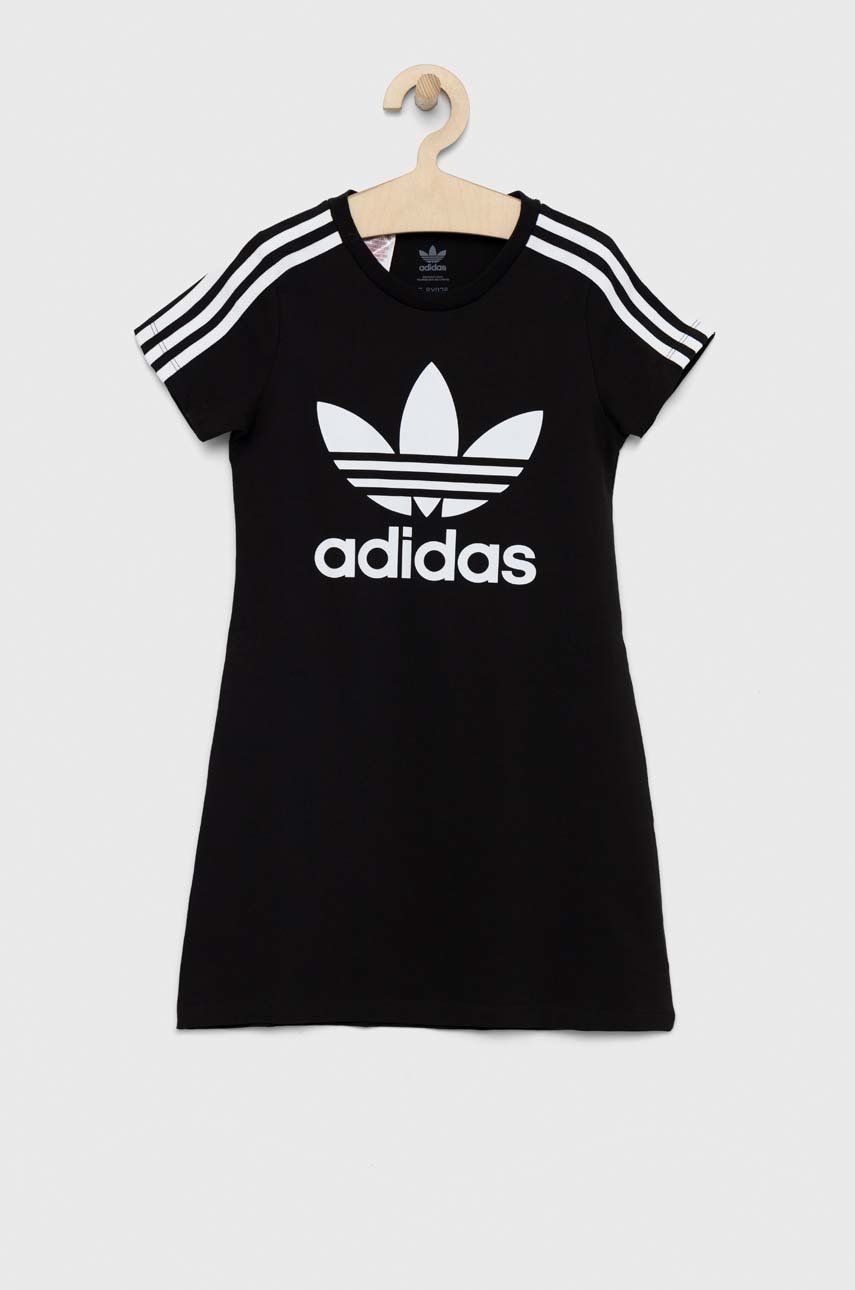 Dívčí šaty adidas Originals černá barva, mini - černá -  93 % Bavlna