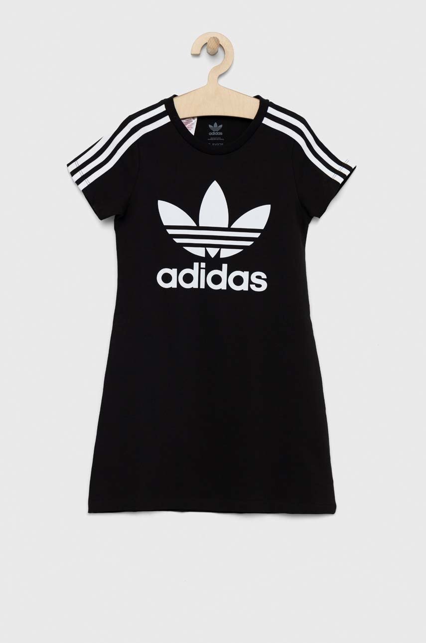 adidas Originals rochie fete culoarea negru, mini, drept