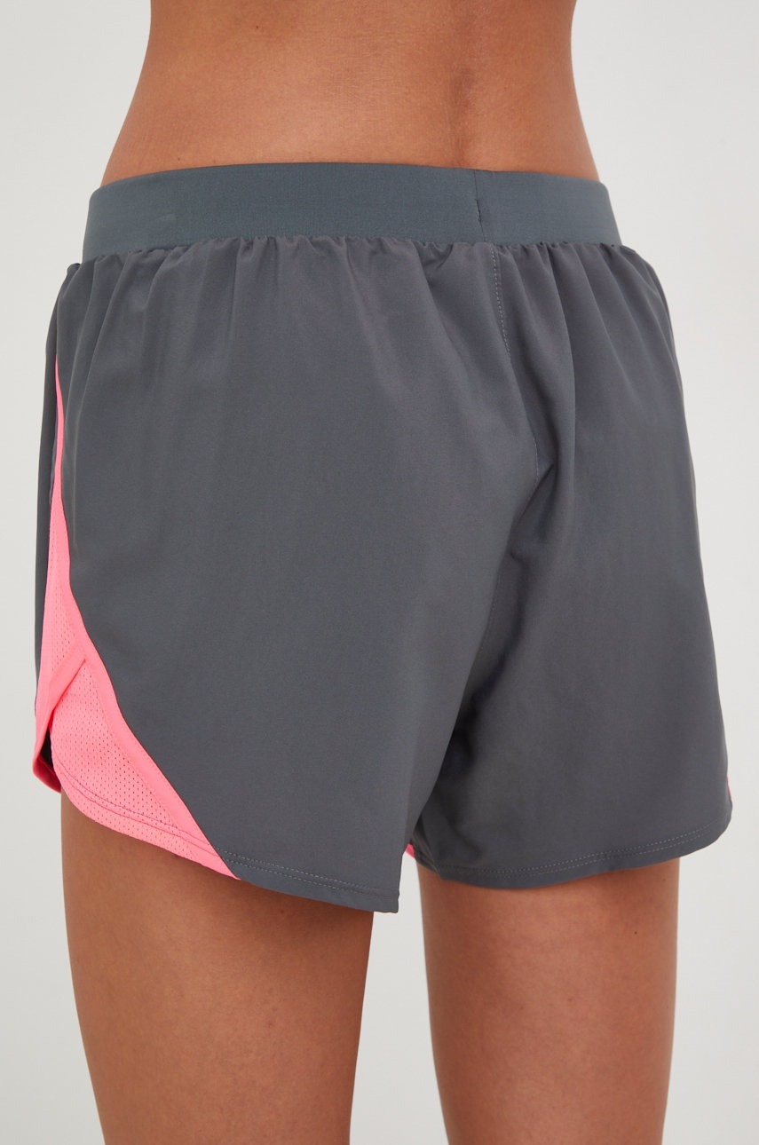 

Шорти для бігу Under Armour жіночі колір сірий однотонні середня посадка