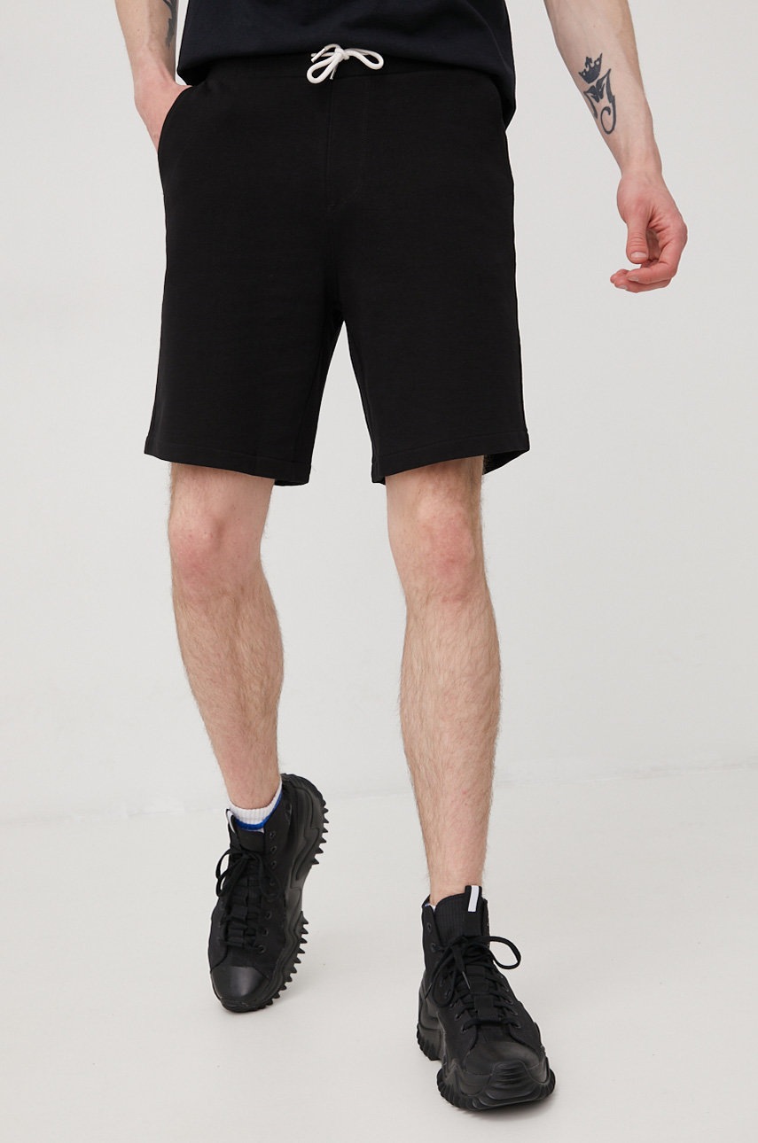 

Къси панталони Quiksilver мъжко в черно меланж на, Черен