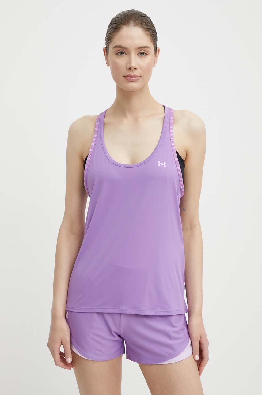 Under Armour top de antrenament Knockout culoarea violet