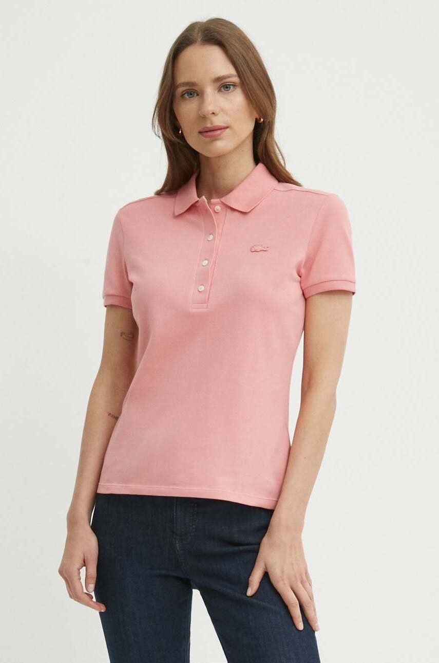 Lacoste tricou polo femei, culoarea roz