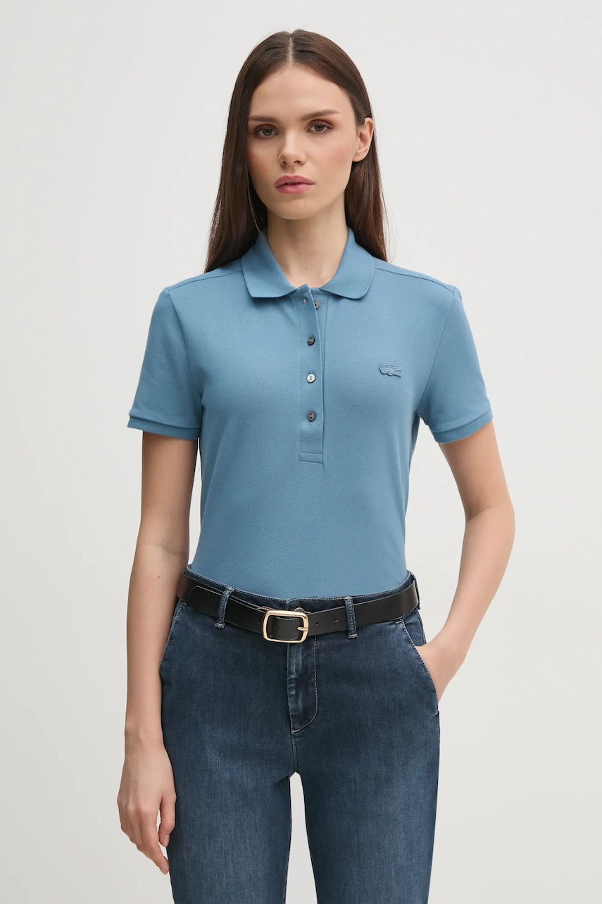 Lacoste tricou polo femei, culoarea alb, PF5462 Lacoste tricou polo femei, culoarea alb, PF5462