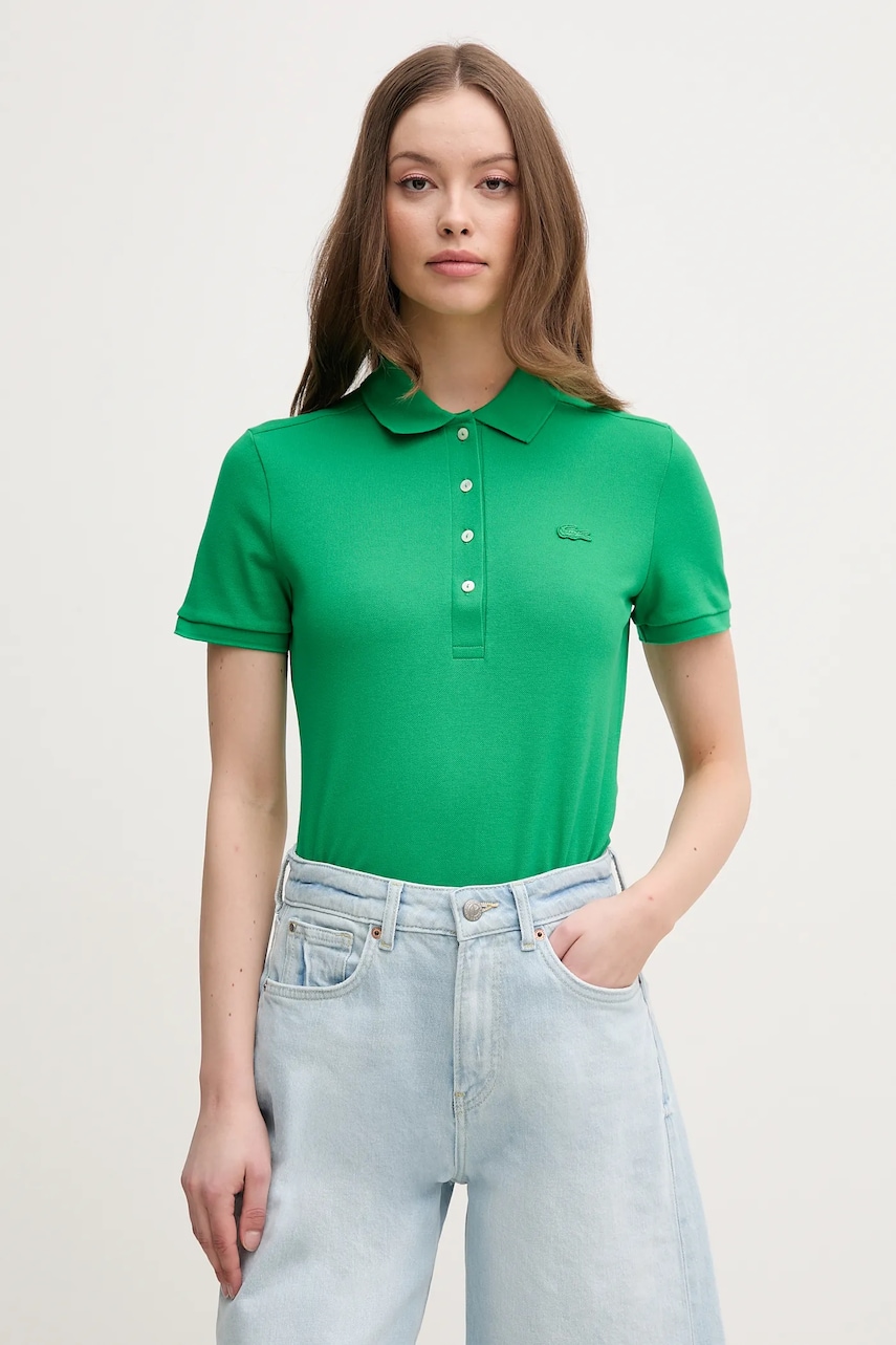 Lacoste tricou polo femei, culoarea verde PF5462-001 Lacoste tricou polo femei, culoarea verde PF5462-001