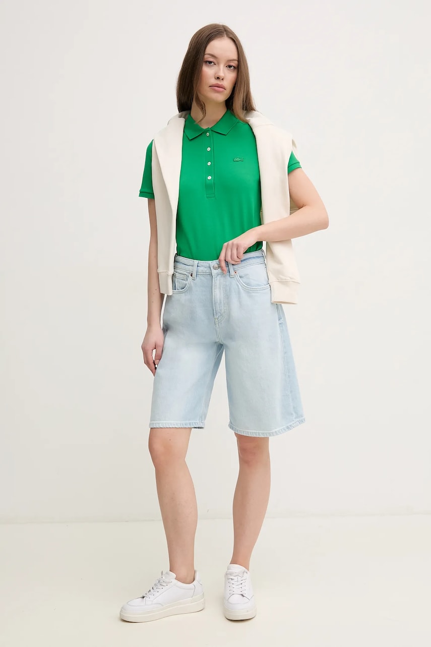 Поло Lacoste женское цвет зелёный Поло Lacoste женское цвет зелёный