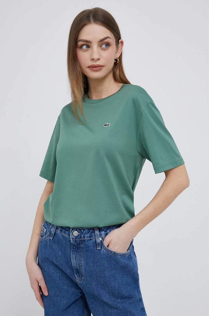 

Бавовняна футболка Lacoste колір зелений TF5441-001