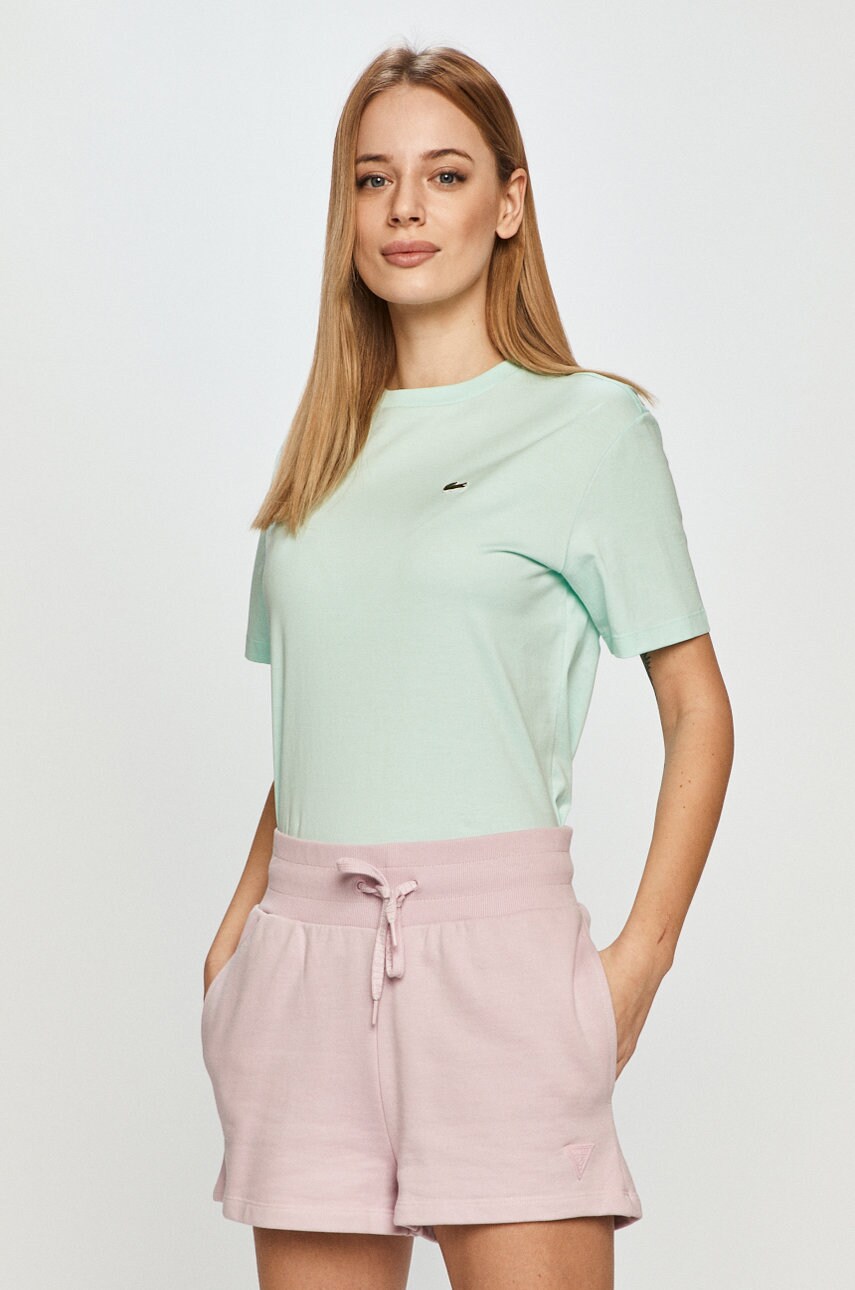 Lacoste tricou din bumbac culoarea turcoaz